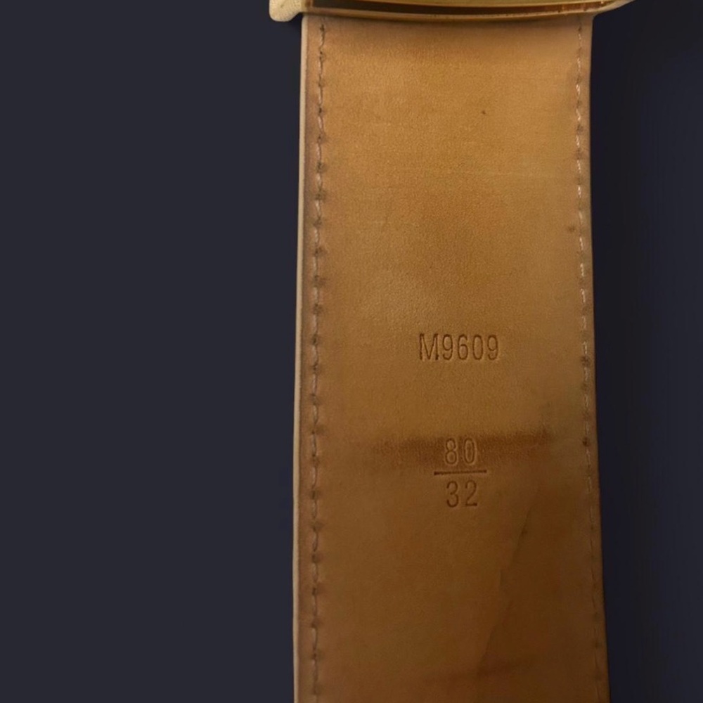 Louis Vuitton Checkered Belt with Gold LV Buckle - Picture 4 of 4